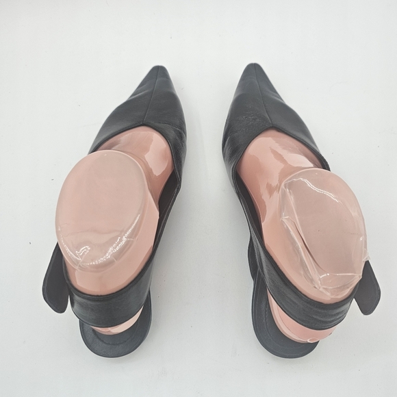 Jeffrey Campbell Black Scone Slingback Pointed Toe Flat Size 7 NWOB Leather - Picture 6 of 11
